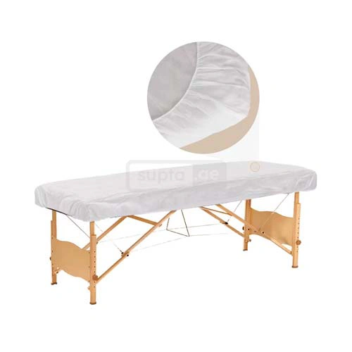 Medical bed sheet with rubber fitters - white 80cm*220cm 
